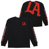 LA Thieves Black Heavyweight Long Sleeve T-Shirt - front and back views