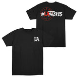 LA Thieves Slogan Black T-Shirt - Front and Back View