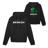Boston Breach Ghost Logo Black Hoodie - front and back views