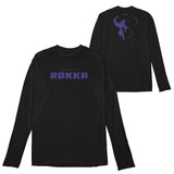 Minnesota Rokkr Signature Logo Black Long Sleeve T-Shirt - front and back views