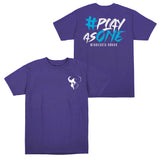 Minnesota Rokkr Slogan Purple T-Shirt - Front and Back View