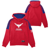 London Royal Ravens Red Pro Hoodie - Front and back views
