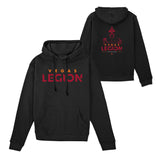 Vegas Legion Ghost Logo Black Hoodie - back and front views