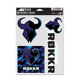 Minnesota Rokkr Camo 3-Pack Decals in Purple - Front View