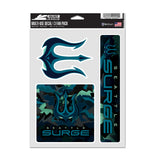 Seattle Surge Camo 3-Pack Decals - Front View