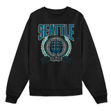 Seattle Surge Crest Black Crewneck Sweatshirt - Front View