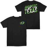 Optic Texas Slogan Black T-Shirt - Front and Back View