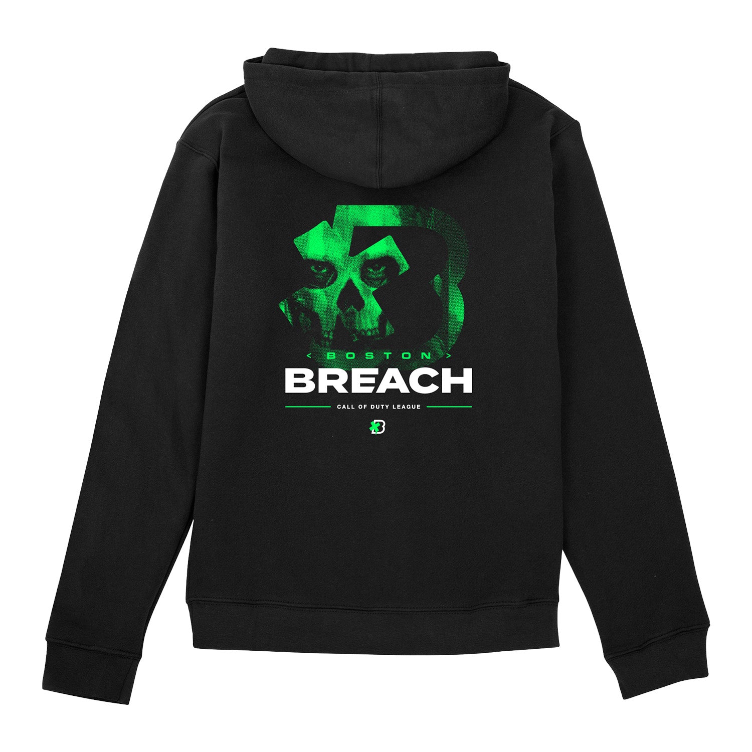 Boston Breach Ghost Logo Black Hoodie - Back View