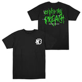 Boston Breach Slogan Black T-Shirt - Front and Back View