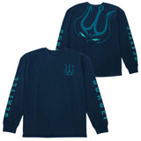 Seattle Surge Blue Heavyweight Long Sleeve T-Shirt - front and back views