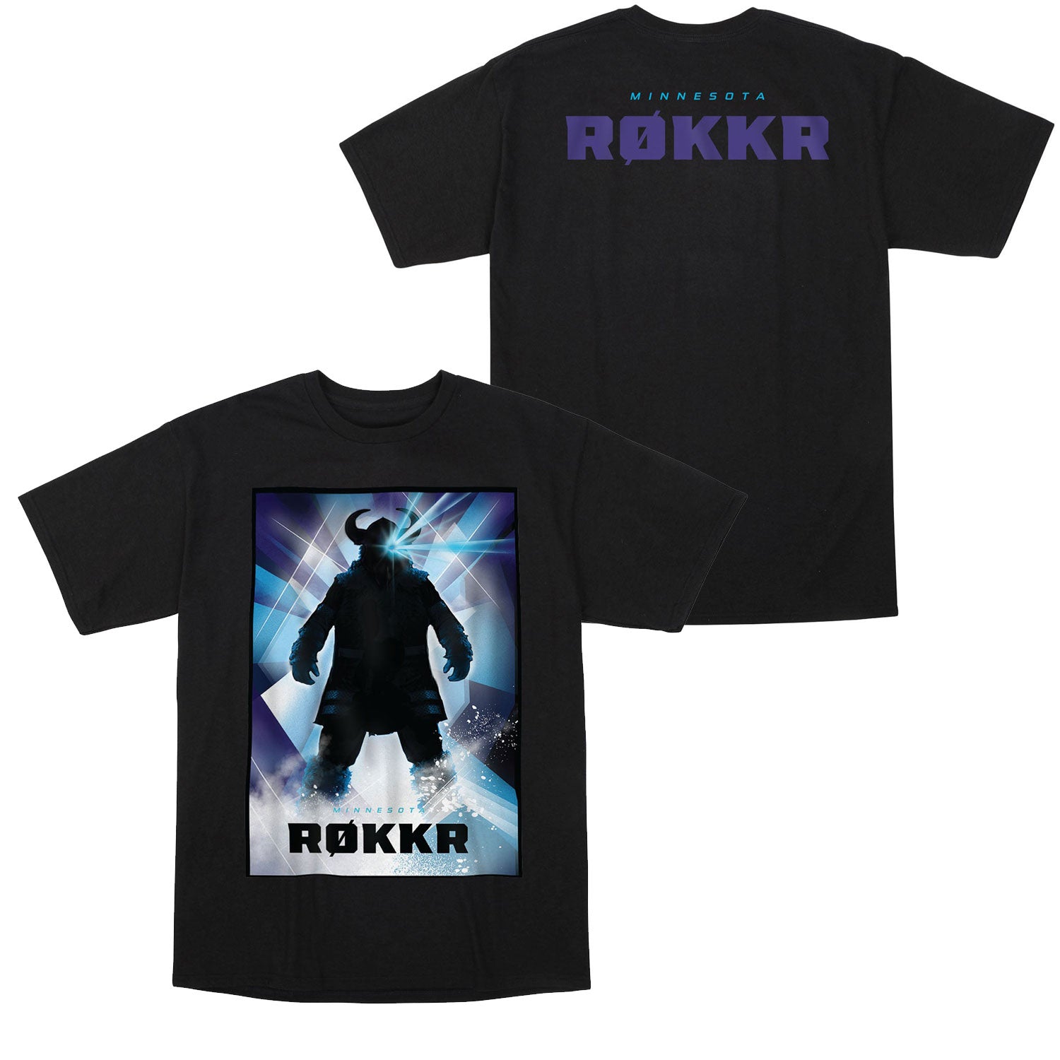 Minnesota Rokkr Native Black T-Shirt - Front and Back View