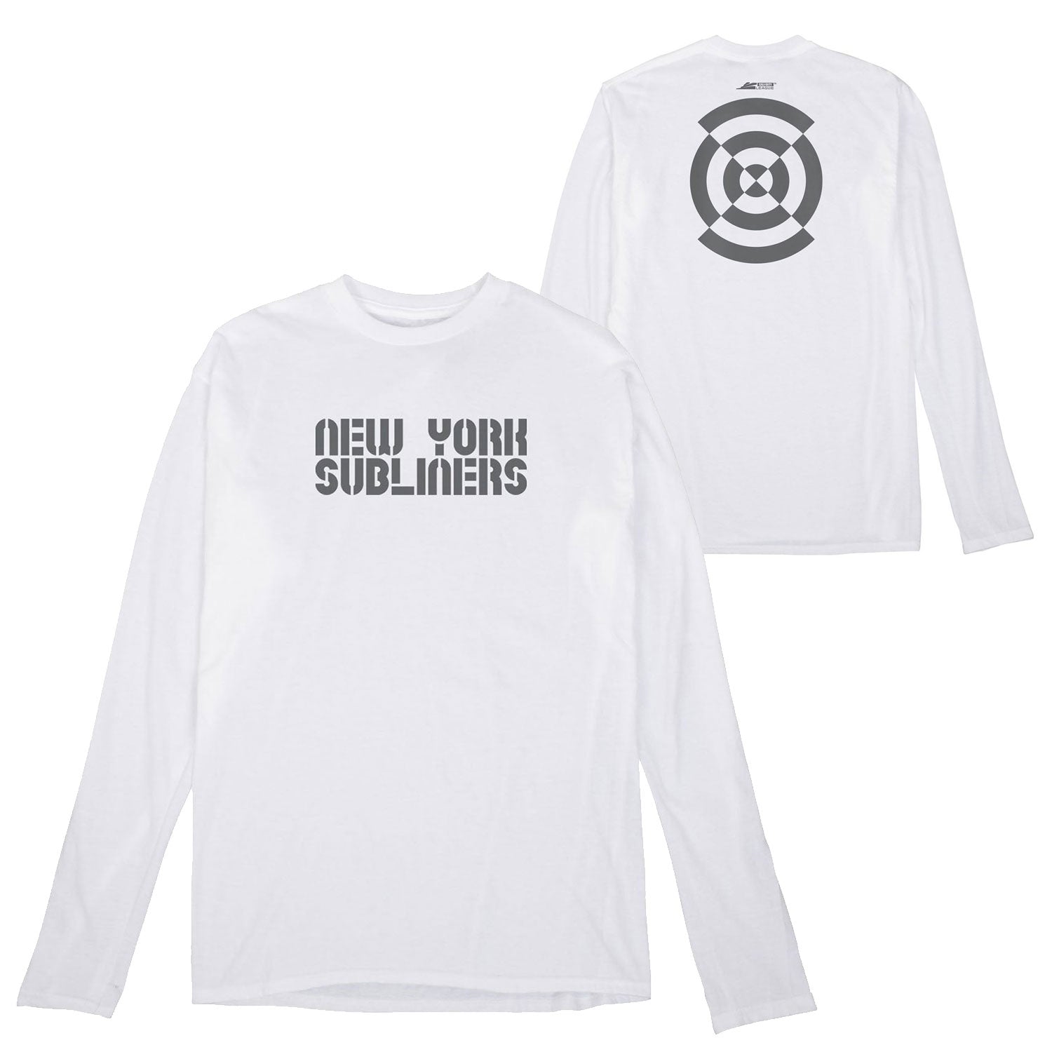 New York Subliners Signature Logo White Long Sleeve T-Shirt - front and back views