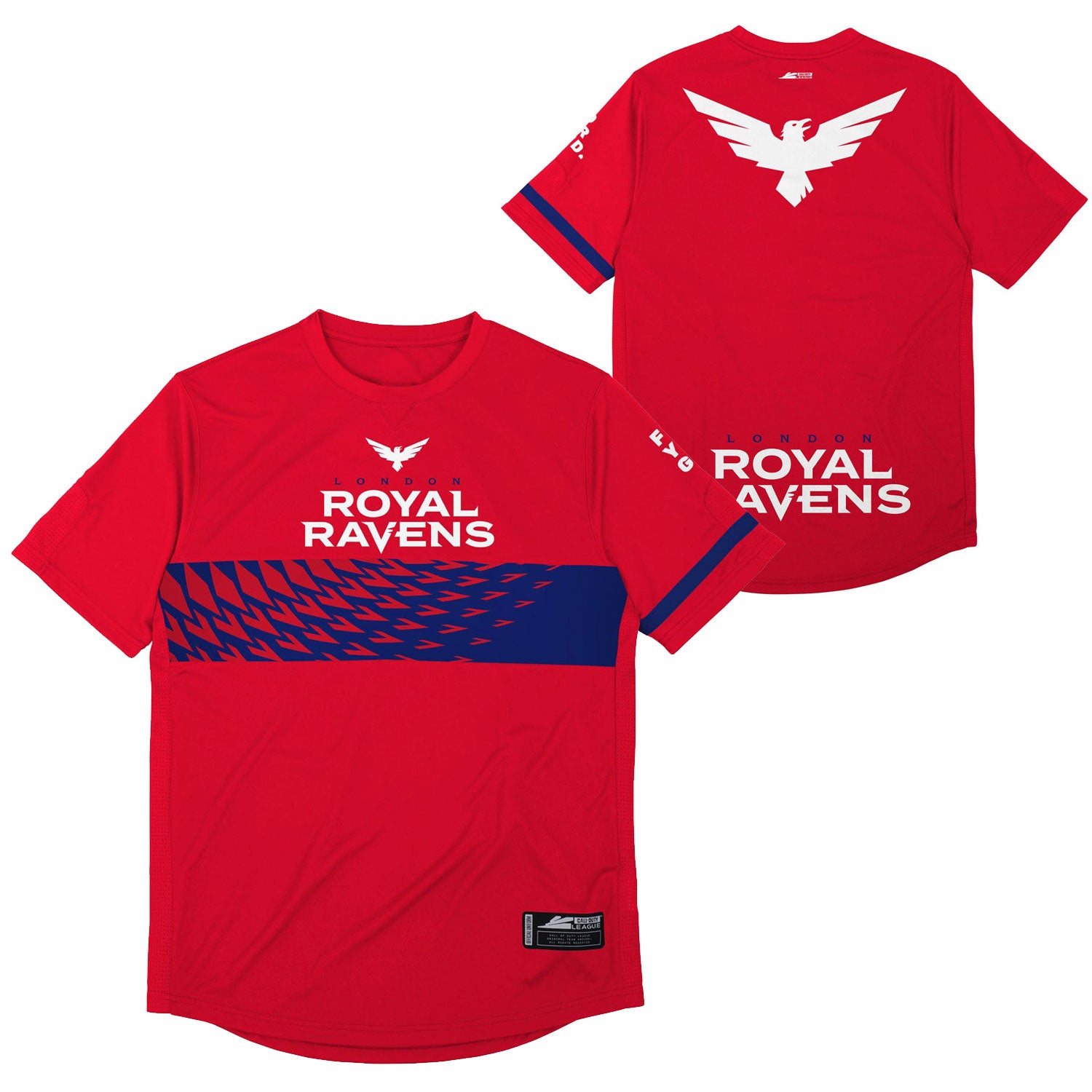 London Royal Ravens Red Pro Jersey - front and back view