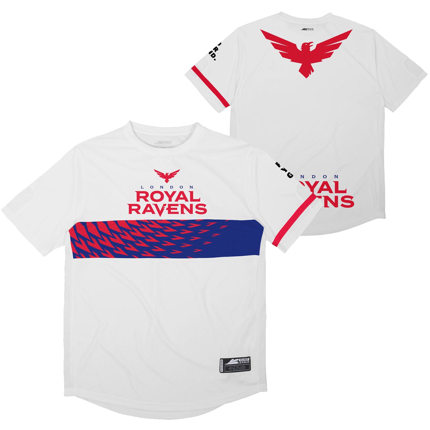 London Royal Ravens White Pro Jersey - front and back view