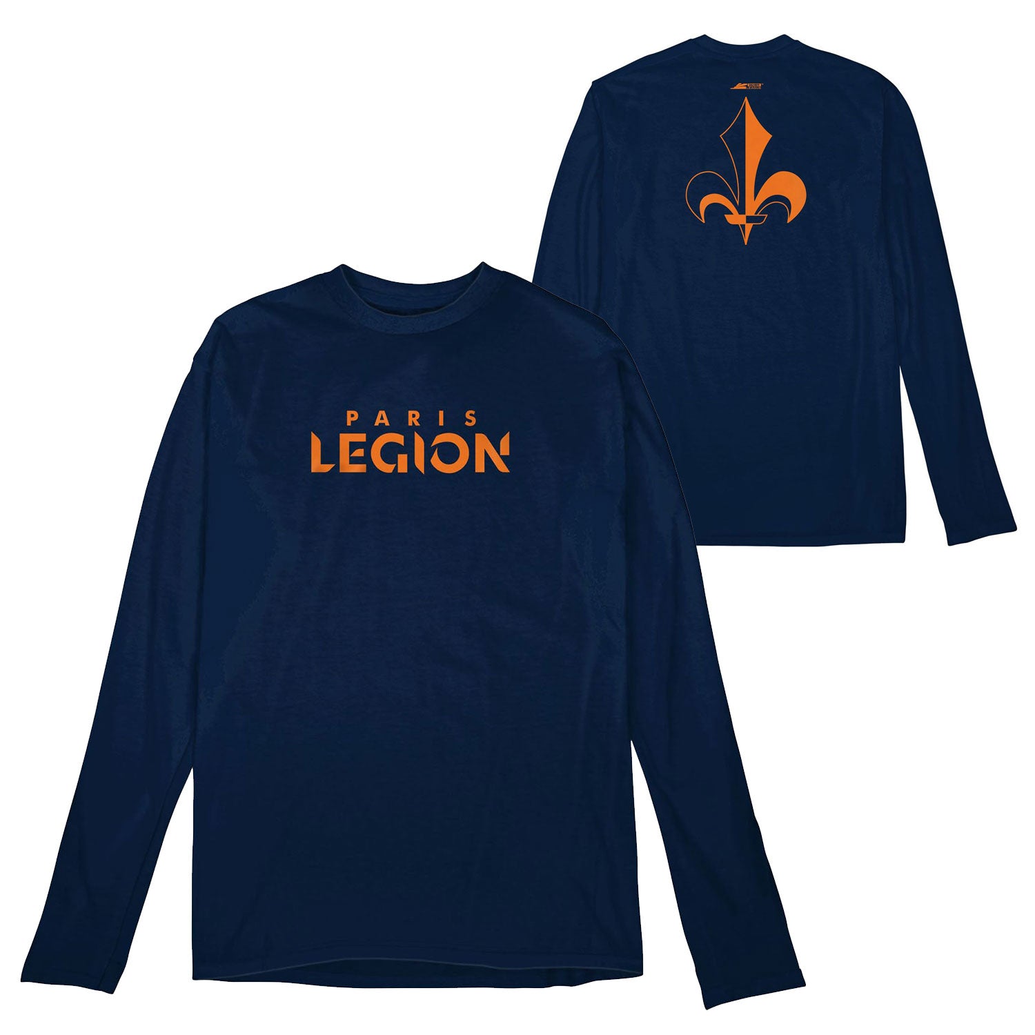 Paris Legion Signature Logo Navy Long Sleeve T-Shirt - front and back views