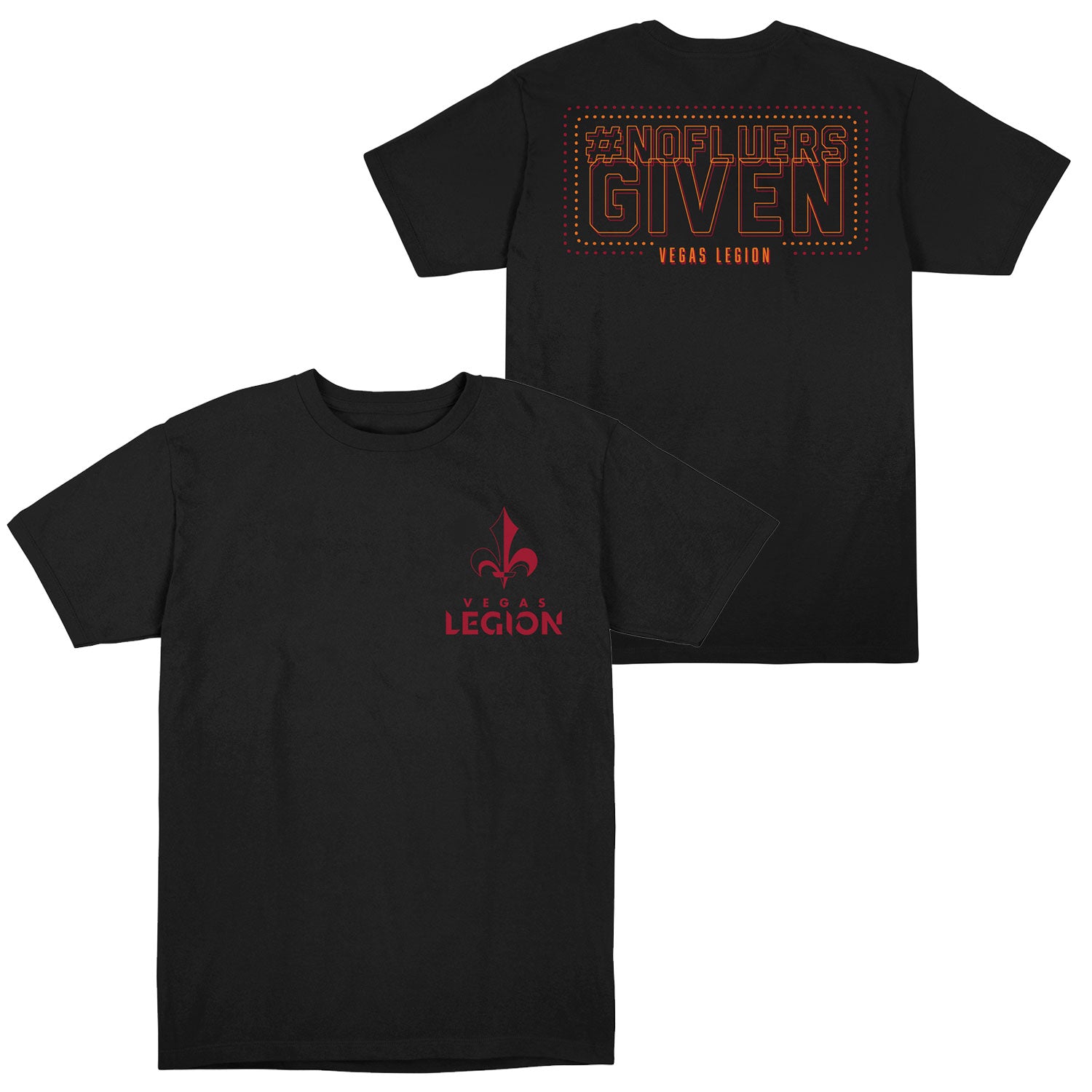 Vegas Legion Slogan Black T-Shirt - Front and Back View