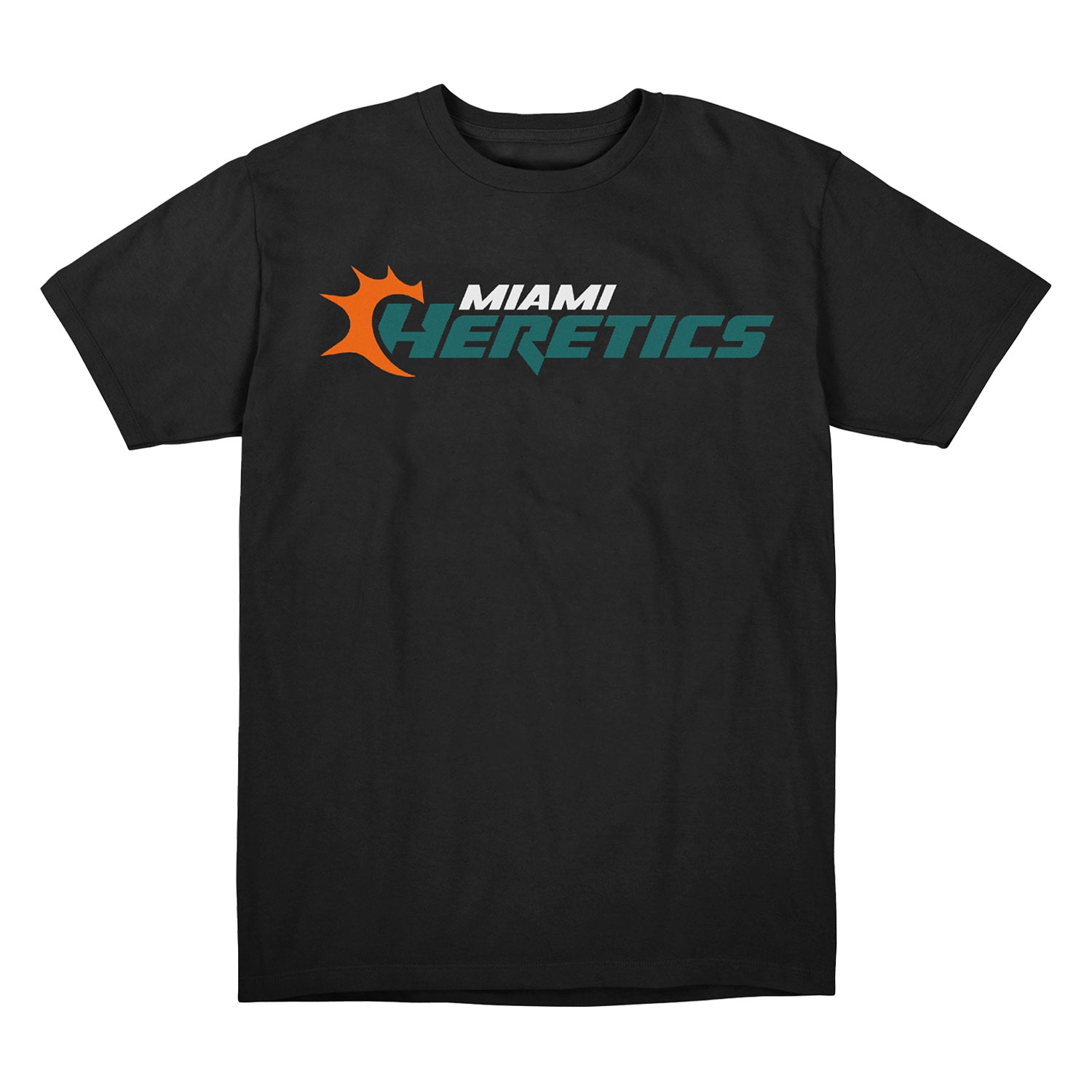 Miami Heretics Primary Logo Black T-Shirt - Front View