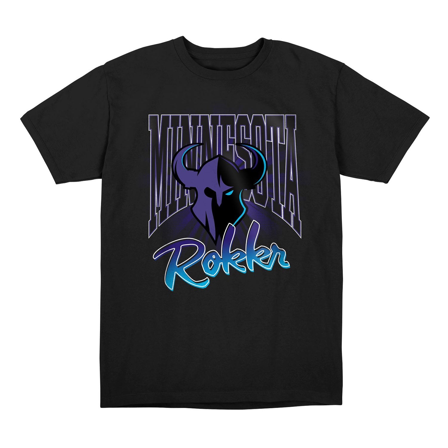 Minnesota Rokkr Retro Black T-Shirt - Front View