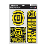 New York Subliners 3-Pack Decals in Yellow and Black - Front View