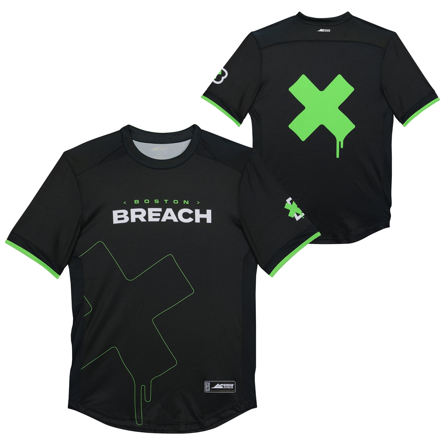 Boston Breach Black 2023 Pro Jersey - Front and Back View