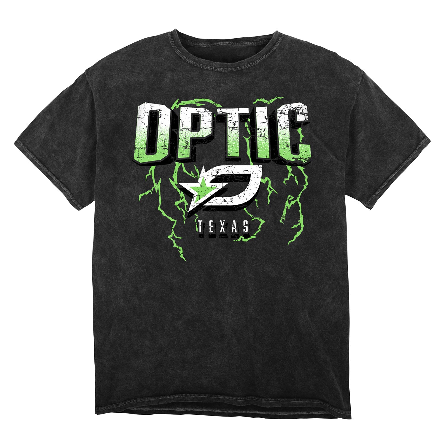 Optic Texas Black Amplify Mineral Wash T-Shirt - Front View