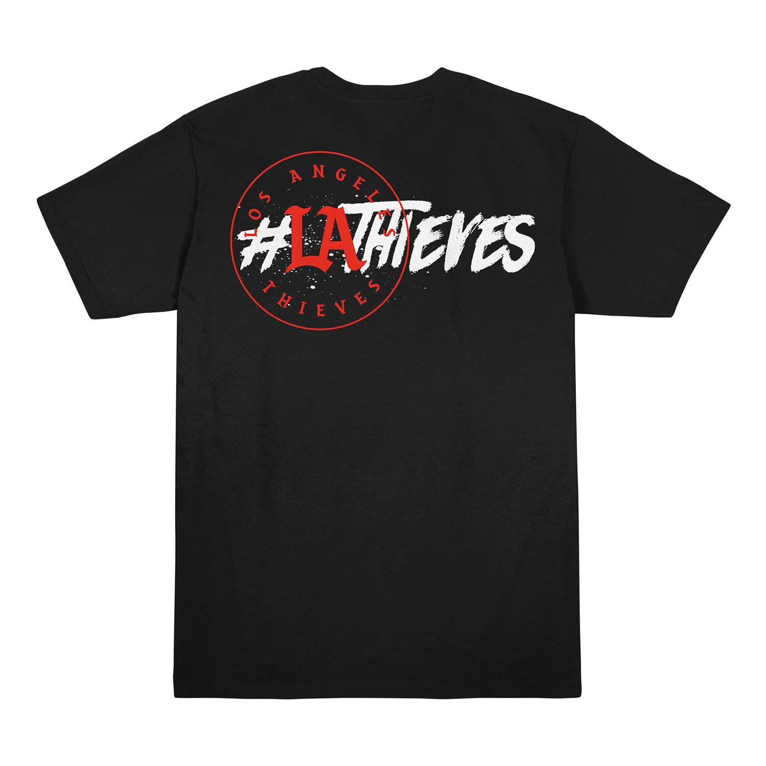 LA Thieves Black Slogan T-Shirt - Back View