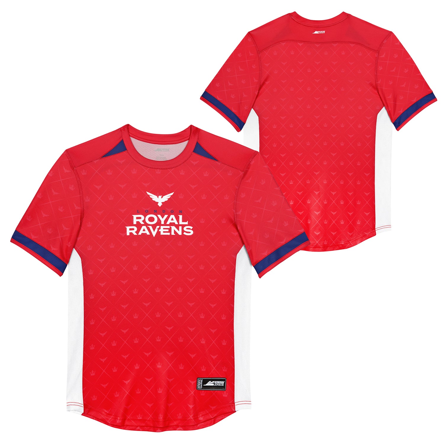 London Royal Ravens Red 2023 Pro Jersey - Front and Back View